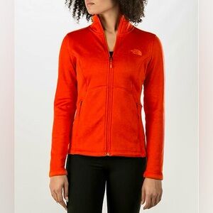 The North Face Fleece Lined Bright Orange‎ Zip Up Women’s Jacket Size Small